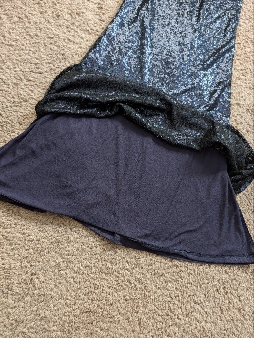 Lulus Womens Navy Blue Chic Celebration Sequin Evening Gown Maxi Dress Size XS - Picture 12 of 15